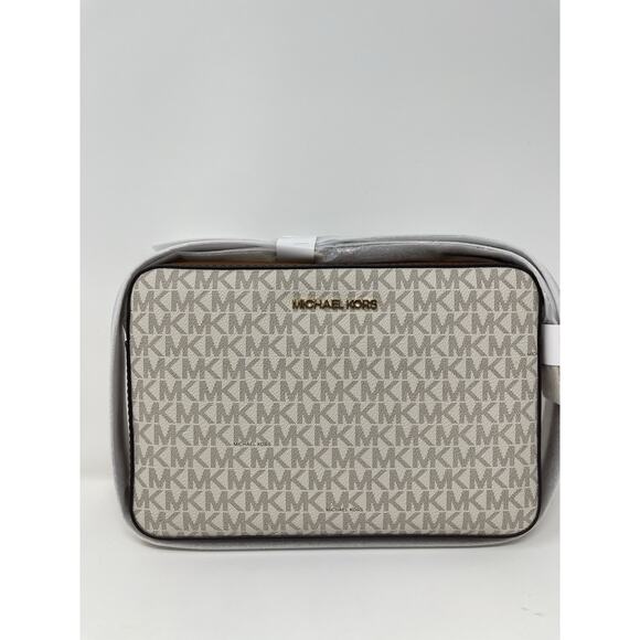Michael Kors Jet Set Vanilla Large Logo Crossbody Bag NWT - Picture 1 of 8